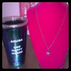 Sterling Silver Starfish & Turtle Necklace